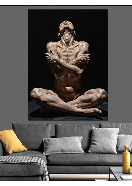 Zayıf Kadın Oturuyor Sanat Dekoratif Kanvas - Mdf Ahşap Tablo indirimleri