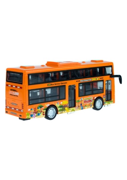 Oyuncak Otobüs Iki Katlı Işıklı Sesli Sürtmeli Turuncu 20 cm modelleri