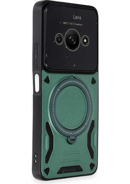 Xiaomi Poco C61 Kılıf Joy Lens Standlı Kapak - Koyu YEŞIL-(5796) - EC001Z-571NI6 fiyatları