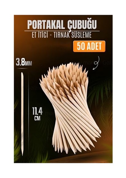 Hsnet Nano Portakal Çubuğu Tırnak Temizleyici Et Itici 50 Adet Absolute Professi - EC001Z-57HK1