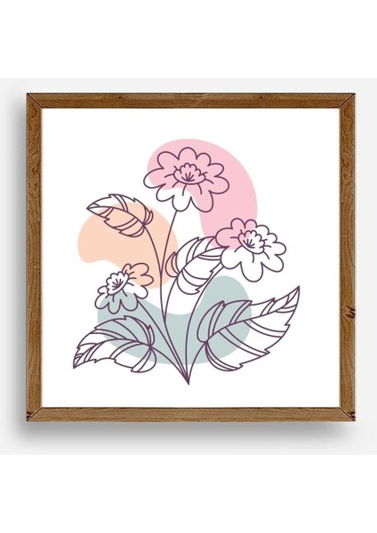 Çiçek Ahşap Çerçeveli Tablo