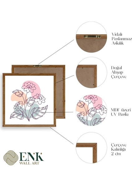 Çiçek Ahşap Çerçeveli Tablo fırsatları