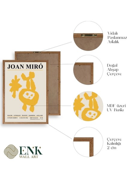 Joan Miro Ahşap Çerçeveli Tablo fırsatları