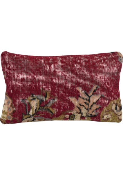 El Dokuma Dekoratif Lumbar Halı Kırlent Yastık Kılıfı 1051 - Vintage - Çok Renkli