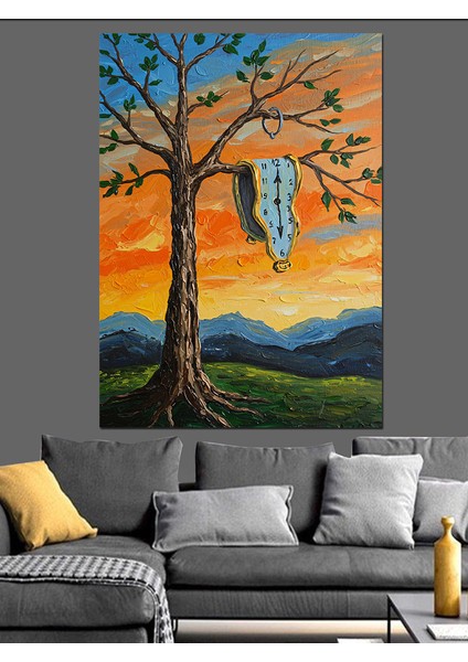 Hayat Ağacı Gün Batımı Dekoratif Kanvas - Mdf Ahşap Tablo fırsatları