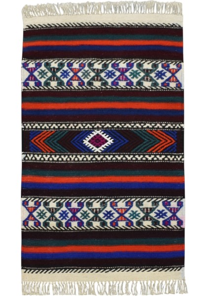 El Dokuma Balıkesir Yörük Yün Kilim 0627 - Yeni - Çok Renkli