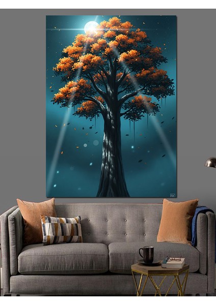 Hayat Ağacı Gün Batımı Dekoratif Kanvas - Mdf Ahşap Tablo fiyatları
