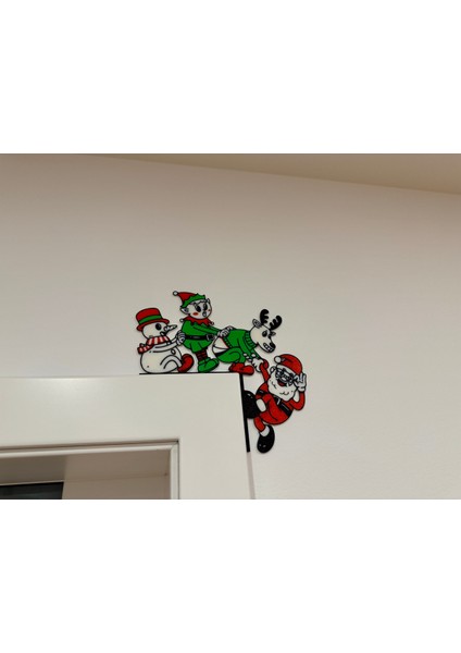 Noel Baba Kapı Köşesi Asma Dekor