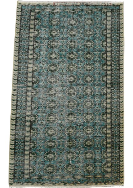 El Dokuma Uşak Yün Halı 0584 - Vintage - Yeşil