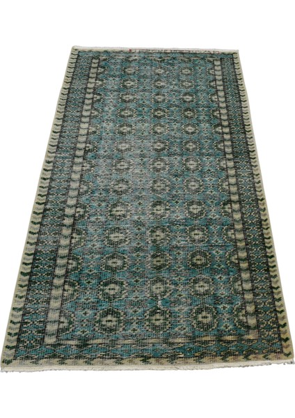 El Dokuma Uşak Yün Halı 0584 - Vintage - Yeşil fiyatları