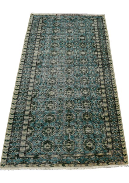 El Dokuma Uşak Yün Halı 0584 - Vintage - Yeşil fırsatları