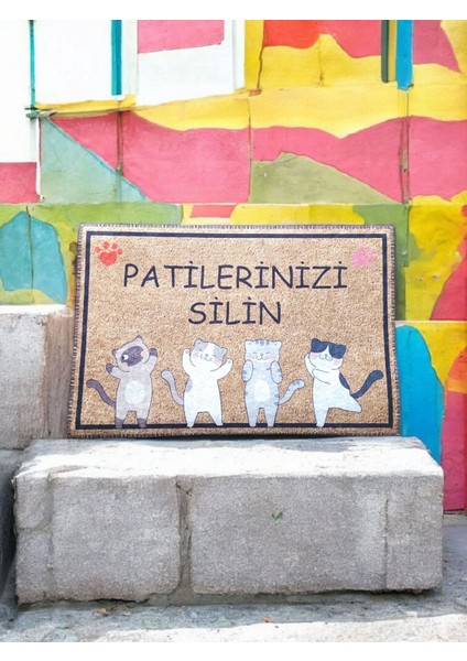 Kapı Önü Baskılı Kaymaz Pas Pas 60X40 cm