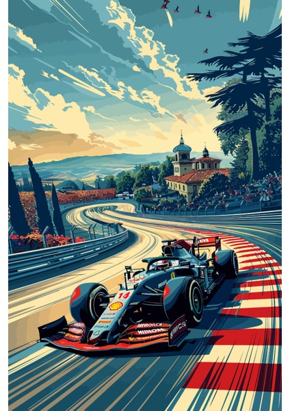 Hızın Ruhu Formula Yarış Pisti Kanvas Tablo