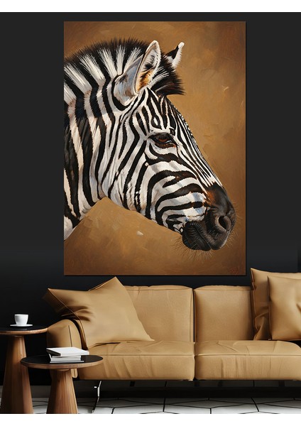 Siyah Beyaz Zebra Çizgileri Dekoratif Kanvas - Mdf Ahşap Tablo