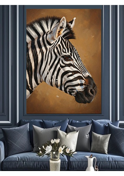 Siyah Beyaz Zebra Çizgileri Dekoratif Kanvas - Mdf Ahşap Tablo fiyatları