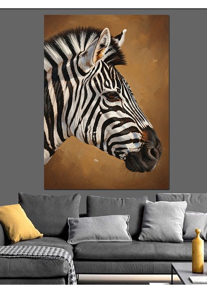Siyah Beyaz Zebra Çizgileri Dekoratif Kanvas - Mdf Ahşap Tablo modelleri