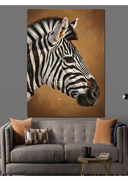 Siyah Beyaz Zebra Çizgileri Dekoratif Kanvas - Mdf Ahşap Tablo fırsatları