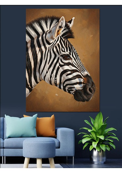 Siyah Beyaz Zebra Çizgileri Dekoratif Kanvas - Mdf Ahşap Tablo indirimleri