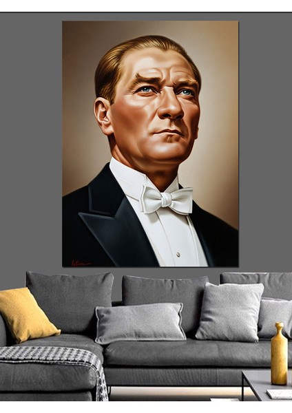 Mustafa Kemal Atatürk Portresi Lider Dekoratif Kanvas - Mdf Ahşap Tablo modelleri