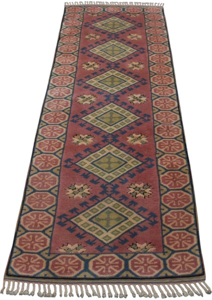 El Dokuma Oygulu Izmir Antik Yörük Yolluk Yün Halı 0578 - Yeni - Çok Renkli fırsatları