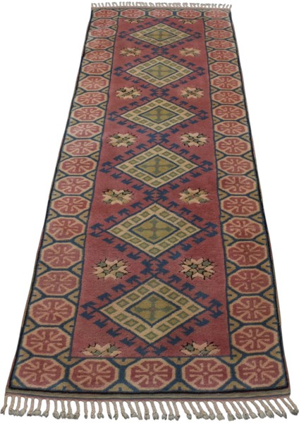 El Dokuma Oygulu Izmir Antik Yörük Yolluk Yün Halı 0578 - Yeni - Çok Renkli indirimleri