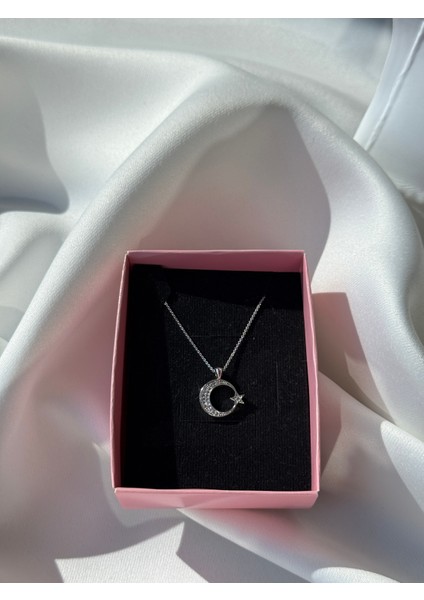 Ay Yıldız Zirkon Kolye Silver Renk 45 cm fiyatları