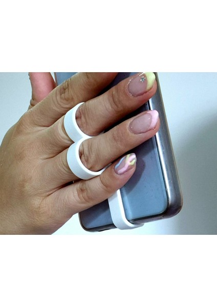 3D Mini Parmak Arası Telefon Tutucu, Yüzük Tasarımlı, Dayanıklı Pla+