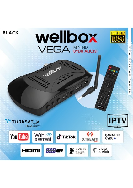 Full Hd Wi-Fi Uydu Alıcısı, Youtube ve Iptv Özellikli, Çanaklı Çanaksız