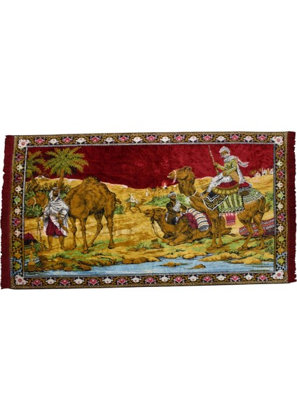 Sahra Tasvirli Deve Temalı Duvar Halısı 0802 - Yeni - Çok Renkli