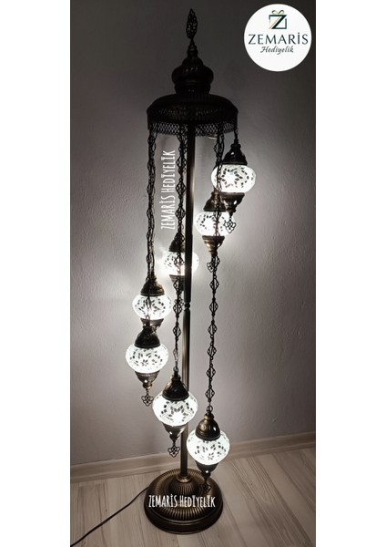 El Yapımı Otantik Mozaik Lambader 7'li