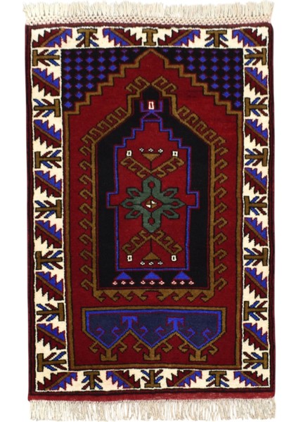 El Dokuma Seccade Namazlık Malatya Yün Halı 0538 - Yeni - Çok Renkli