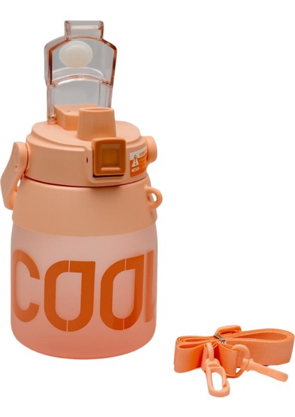 Spor Çift Pipetli Tritan Matara 1l Omuz Askılı Su Şişesi