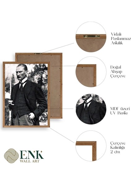 Atatürk Ahşap Çerçeveli Tablo fırsatları