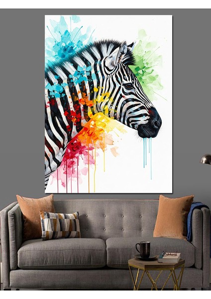 Siyah Beyaz Zebra Çizgileri Dekoratif Kanvas - Mdf Ahşap Tablo fiyatları