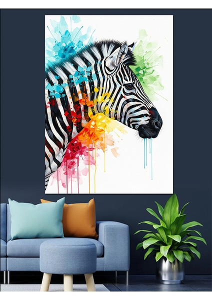 Siyah Beyaz Zebra Çizgileri Dekoratif Kanvas - Mdf Ahşap Tablo modelleri