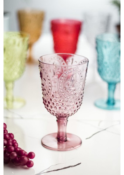 Akrilik Renkli 6'lı Kadeh & Su Meşrubat Kahve Yanı Bardağı 450 ml ( Cam Değildir ) indirimleri