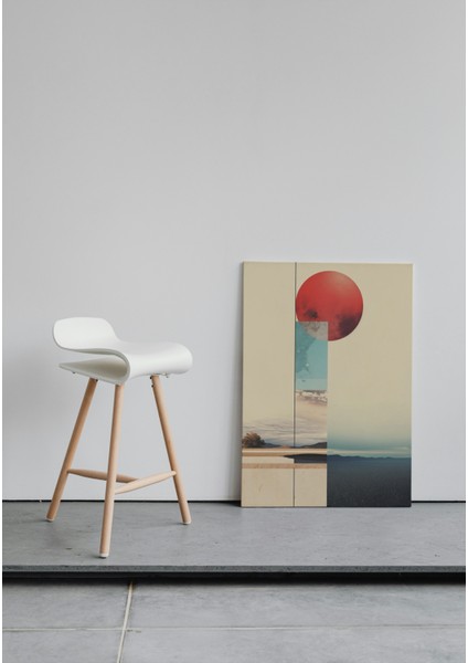 Kırmızı ve Turkuaz Detaylı Modern Kolaj Kanvas Tablo fiyatları