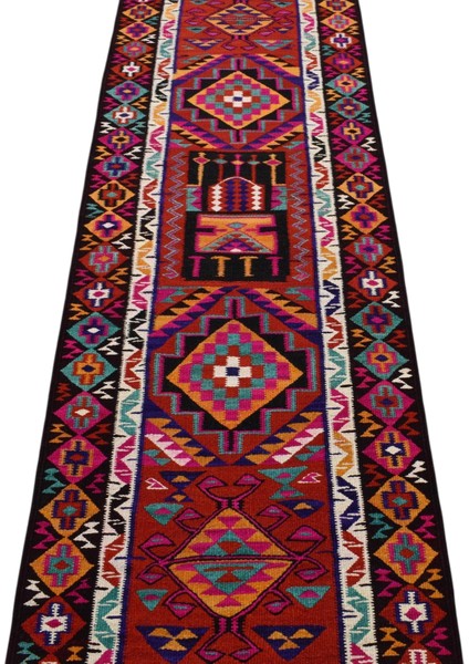 El Dokuma Herki Yolluk Yün Kilim 0516 - Yeni - Çok Renkli fırsatları