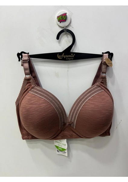 Kadın Balensiz Pamuklu Toparlayıcı Şerit Detaylı Kahverengi Sütyen