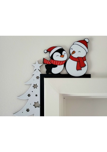 Kardan Adam ve Penguen Figürlü Yılbaşı Kapı Köşe Süsü fiyatları