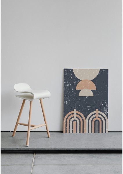 Soyut Yarım Daire ve Retro Yay Desenleri Kanvas Tablo fiyatları