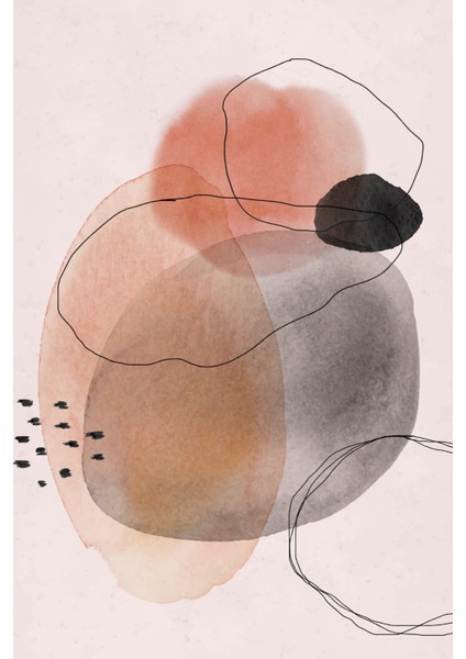 Soft Pembe ve Nude Tonlarda Minimal Soyut Kanvas Tablo