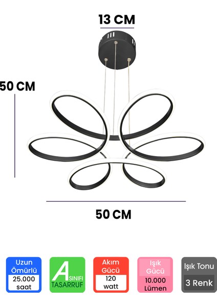Modern 3 Renk Kumandalı Siyah Kasa Avize, Büyük Salon ve Oda Için fiyatları