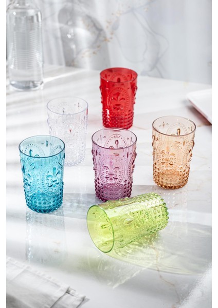 Akrilik Renkli 6'lı Kısa Bardak & Su Meşrubat Kahve Yanı Bardağı 400 ml ( Cam Değildir ) fiyatları