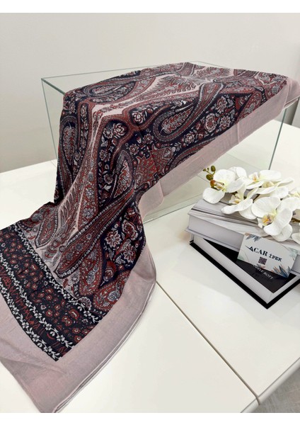 Etnik Desen Bambu Kraş Şal