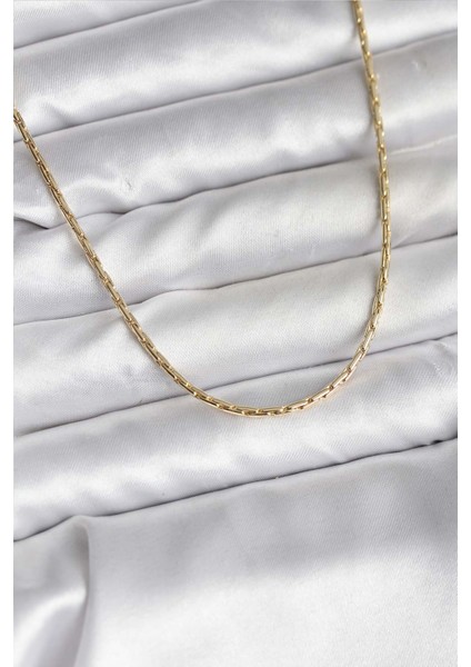 14K Gold Renk Kaplama Ince Zincir Model cm Kadın Kolye - TJ-BKO10741