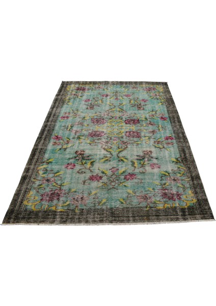 El Dokuma Çiçekli Eskitme Yün Salon Halısı 0541 - Vintage - Çok Renkli fiyatları