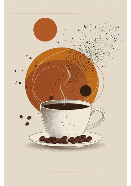 Soyut Kahve Fincanı Kanvas Tablo