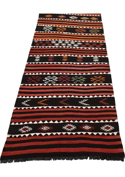 El Dokuma Karapınar Yörük Yolluk Yün Kilim 0550 - Yeni - Çok Renkli fırsatları