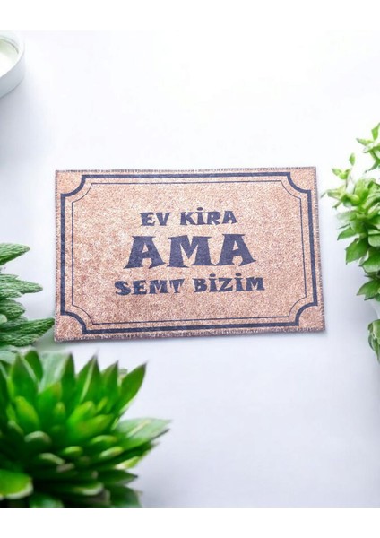 Kapı Önü Kaymaz Baskılı Pas Pas 60X40CM